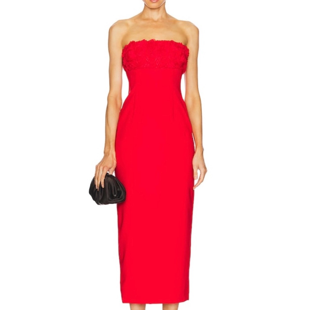 Lottie Midi Dress in Red